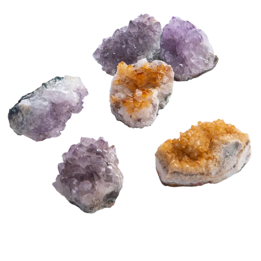Natural Amethyst and Citrine Clusters